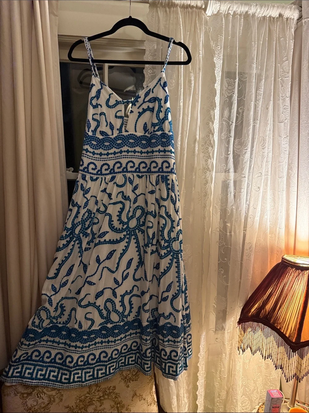 Maeve by Anthropologie Sun Dress with Blue Embroidery - Picture 9 of 15